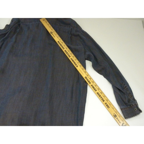 Haupt Germany Shirt Mens XL Blue Tinted Denim Chambray Button Down Long Sleeve - Picture 13 of 14